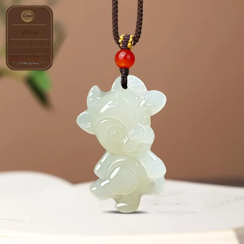 KUNYUYAO Hetian Jade Pendants White Jade Unisex-7