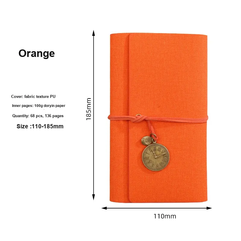 QIFEITU Loose Leaf Lace Up Creative Laptop Planners-3
