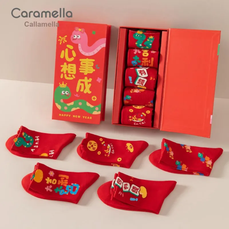 Caramella Mid-Calf Socks Women's Box 5-Pack-3