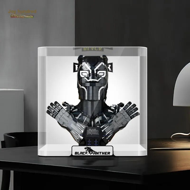 LIGHT YOUR BRICKS LeiYiBai Compatibility Building Block Marvel 76215 Black Panther Storage Box Model Accessories-4
