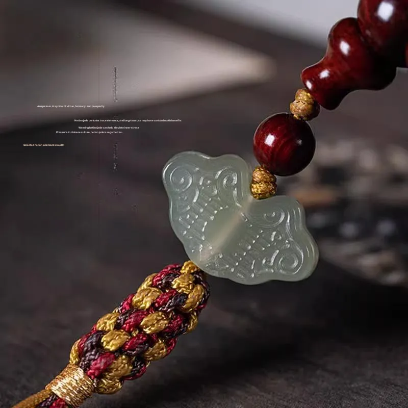 GUMUJIANG Rosewood Beaded Bracelet Buddhist Bead Prayer Bead Unisex-2