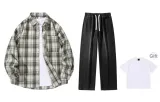 Green Shirt+Black Jeans (Comes with Short-Sleeved Shirt)