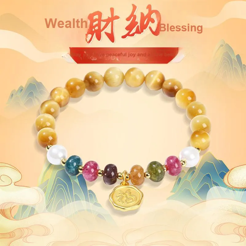 ZUIWENGLANGYASHANWENCHUANG Tiger's Eye Stone Bracelets Women's-3