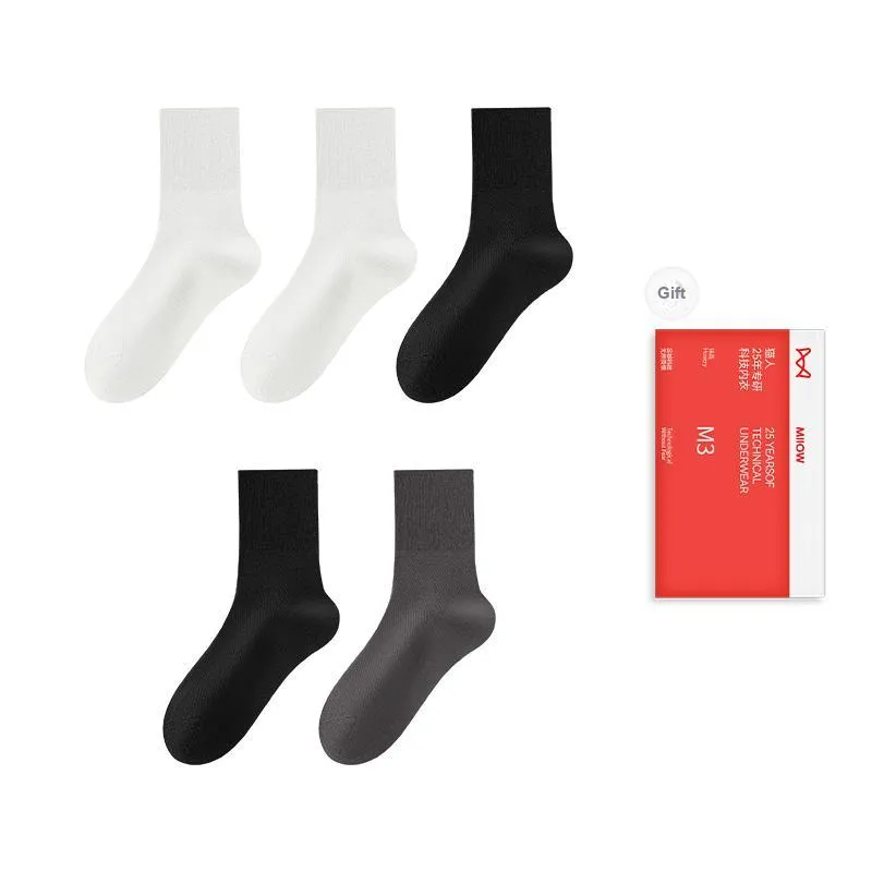 MIIOW Trend Party Series Mid Calf Socks Men's Shopping Bag 5 Pack-13