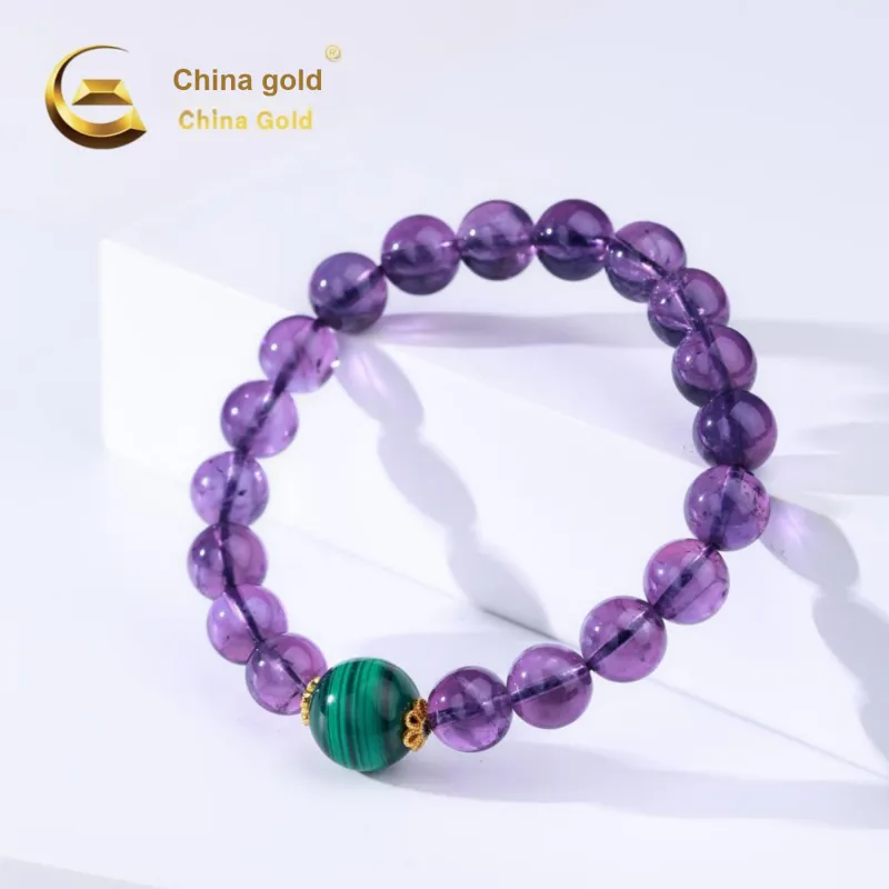 CHINA GOLD Natural Amethyst Bracelets Unisex-3