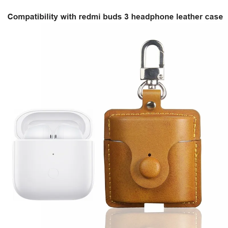 CHRROTA Compatibility Xiaomi Red Beige Redmi Buds 3 TPU Bluetooth Headphone Case-3