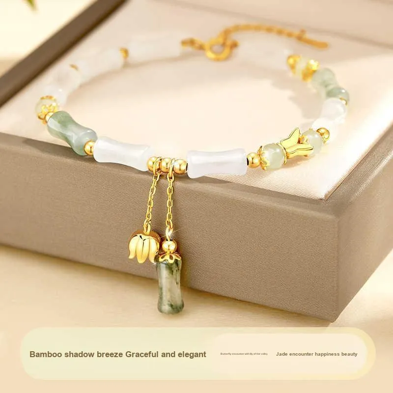 Andaozi Hetian Jade Bracelets Pale Greenish White Jade Women's-4