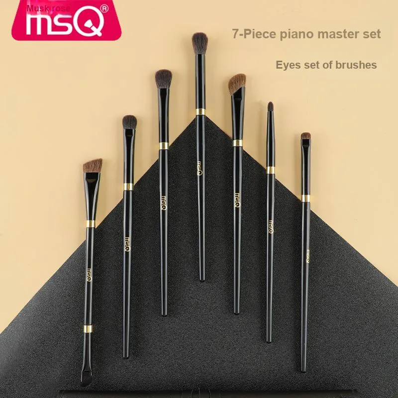 MSQ Black Piano Master Makeup Brushes 7 Pcs-2
