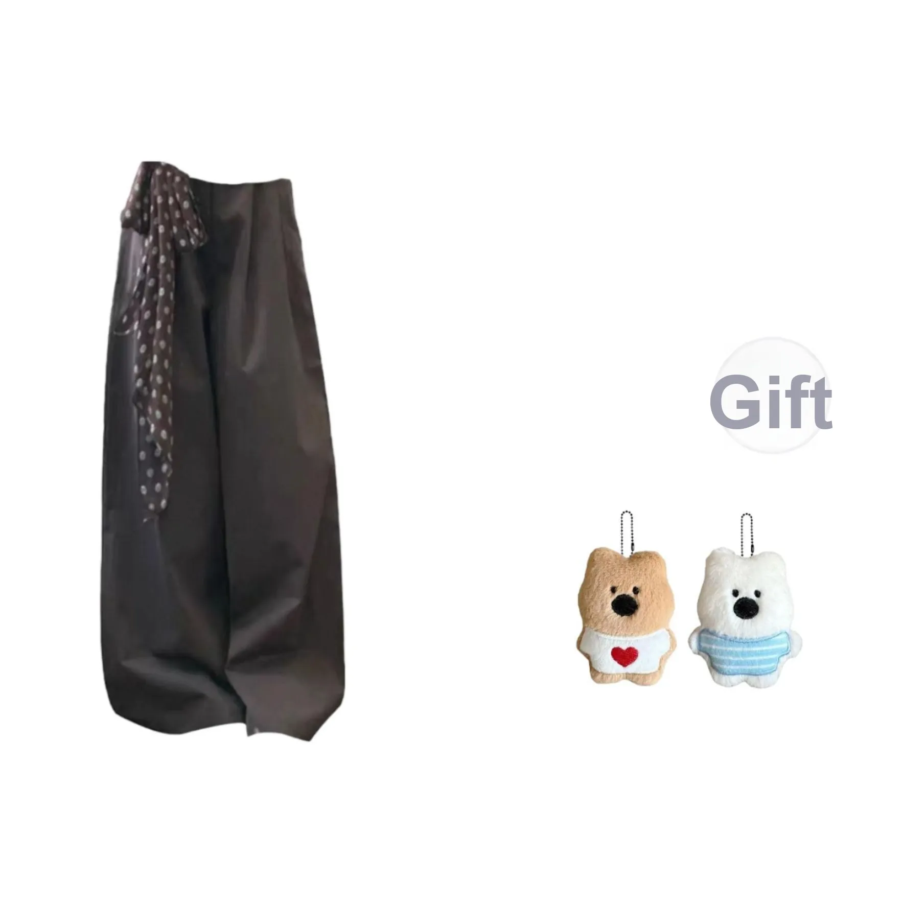 GHPC Коричневый Брюки Включая Шелковый Шарф Женские Повседневные Брюки