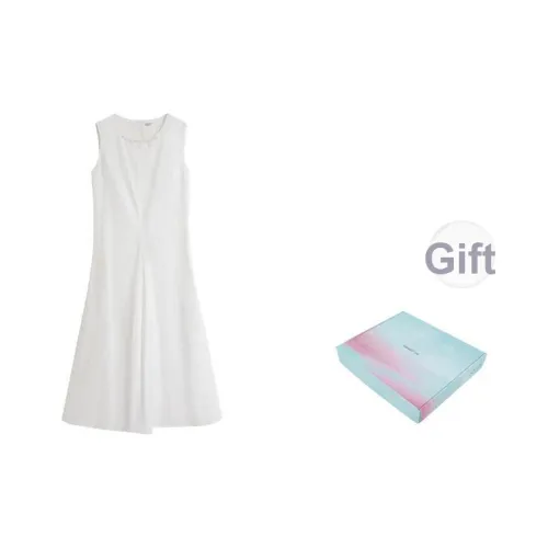 Inman Без рукавов Платье Женское Жемчужно-белый