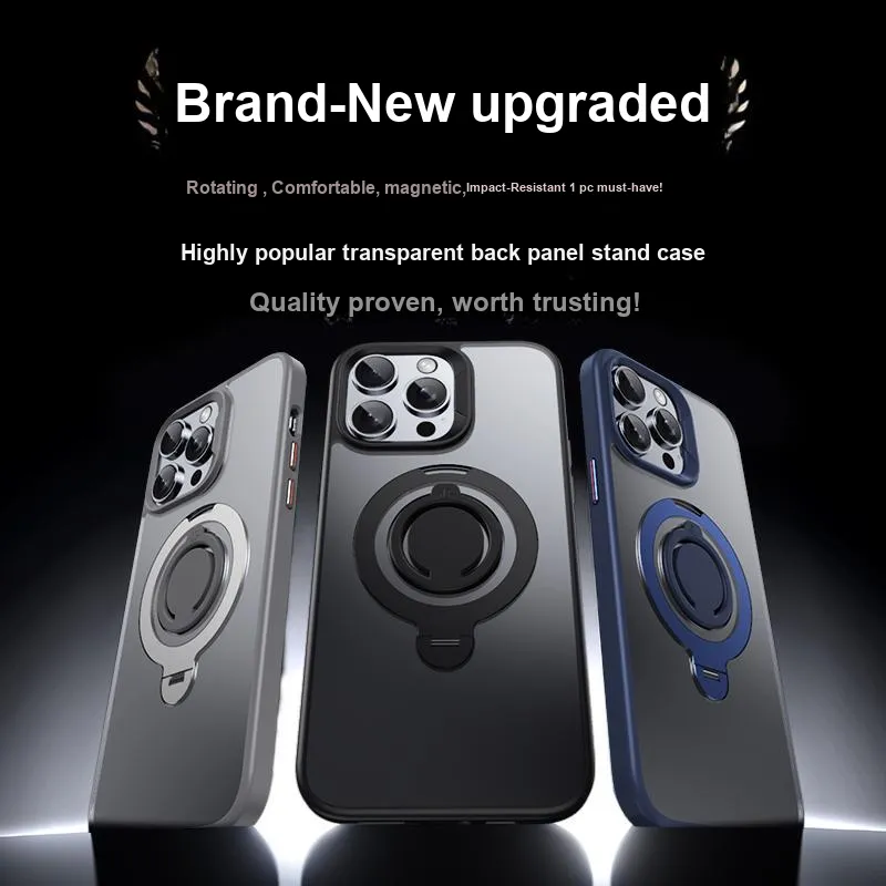 MOWEITU 360 Magnetic Stand Phone Cases Compatibility With IPhone Apple 12/13/14/15/16 Models. Solid Color-1