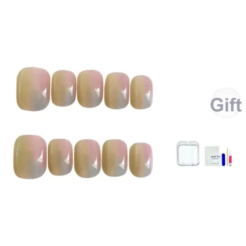 JINGCHANXUE Дофамин Облако Радужный False Nail Короткий Квадрат And Круглый Милый стиль Smudge Кошачий глаз 12mm