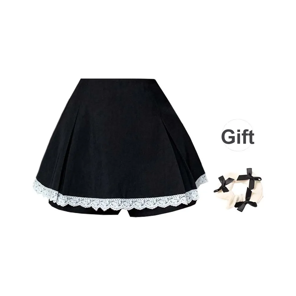 TURN UP Повседневные короткие юбки Женские Черный + Бант Резинка для волос С подарками