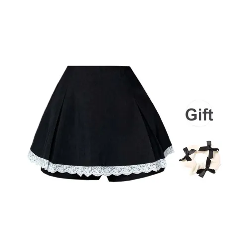 TURN UP Повседневные короткие юбки Женские Черный + Бант Резинка для волос С подарками