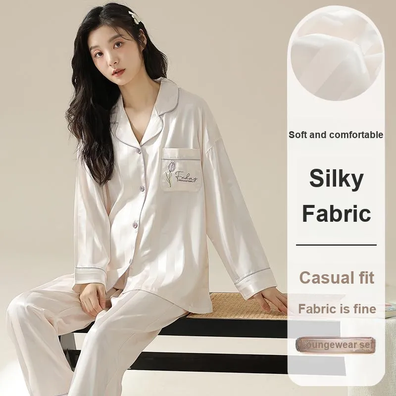 XIAFENYAN Pajama Set Women's Beige-1
