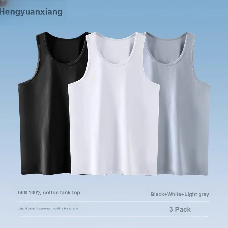H YXIANG Tank Top Men's Combo Set-7