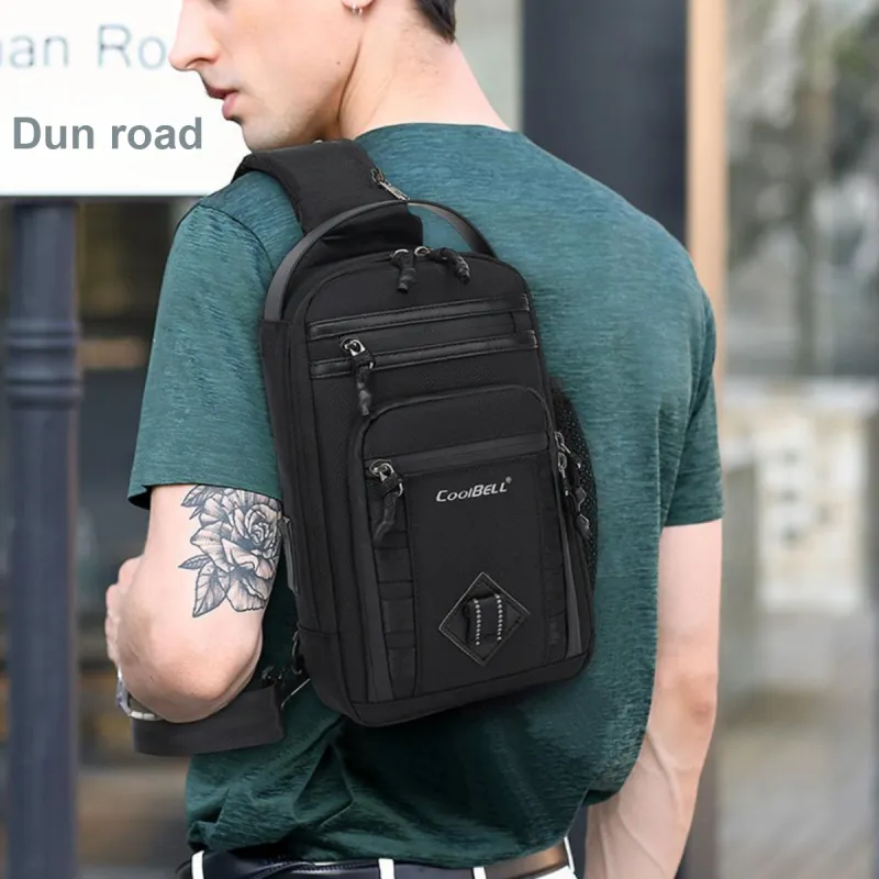 COOLBELL Polyester Shoulder Bag, Crossbody Bag Regular Men's Black-4