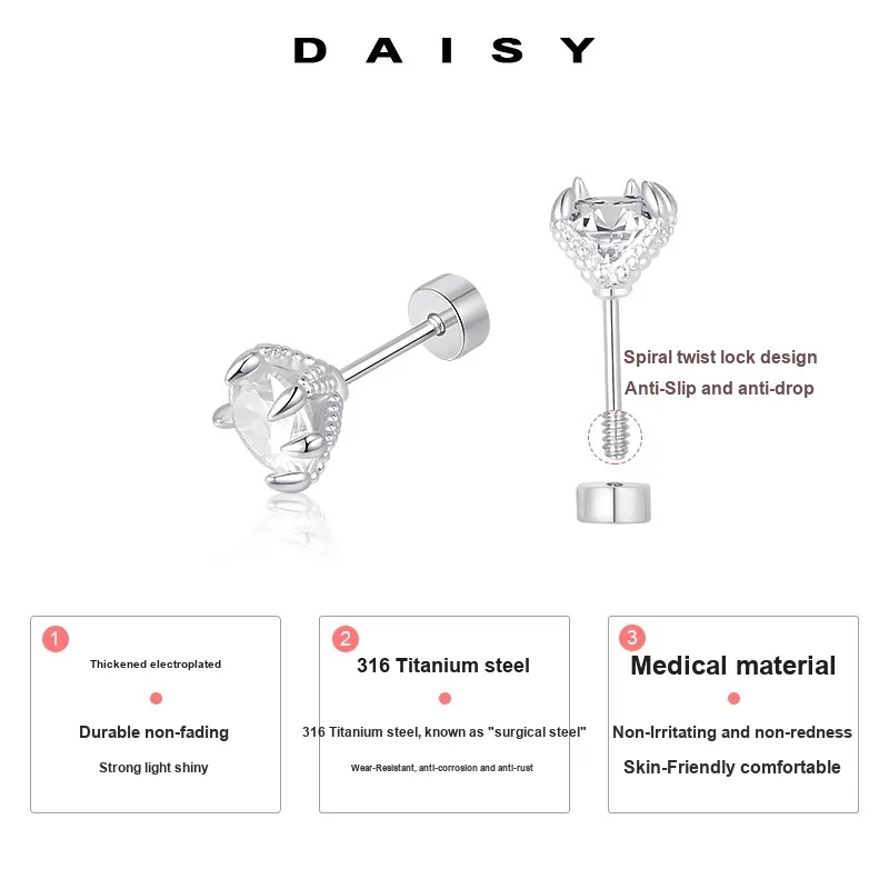 Daisy Dream Steel Stud Earrings Unisex-1