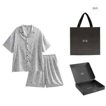 Same Language Pajama Gift Boxes Men's Heather Gray