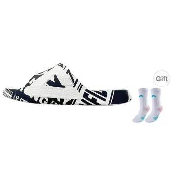 PEAK Statistic Sandals Slip Resistant Abrasion Resistant Massage Slide Slippers Men's Black/All White