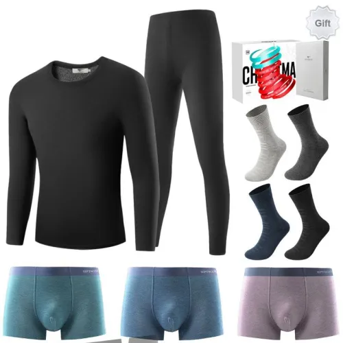 SEPTWOLVES Fall And Winter Thermal Set Men's 8-piece Gift Box