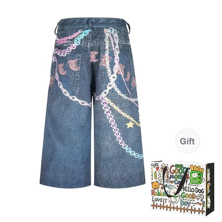 PZHK Denim Shorts Women's Denim Blue Shopping Bag-1