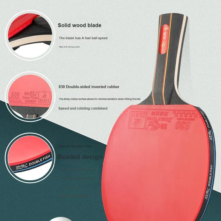 DOUBLEFISH Ping Pong Paddles Unisex Solid Wood-1