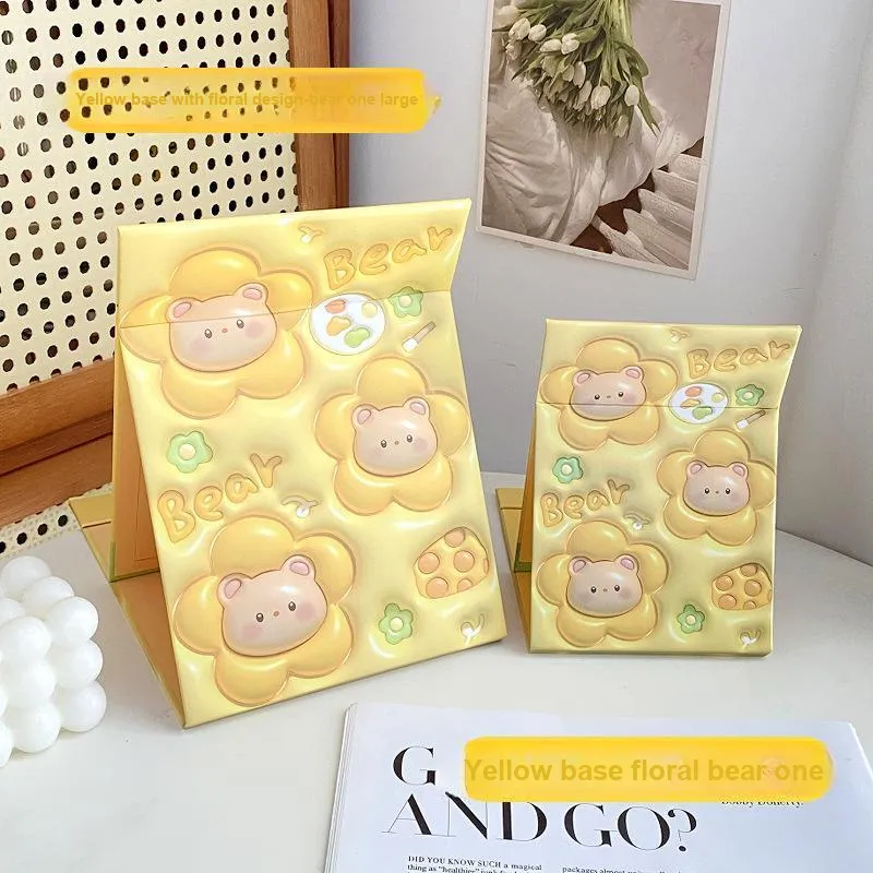 Jingda Cartoon Foldable Make Up Mirrors Desktop Stand Large Size-11