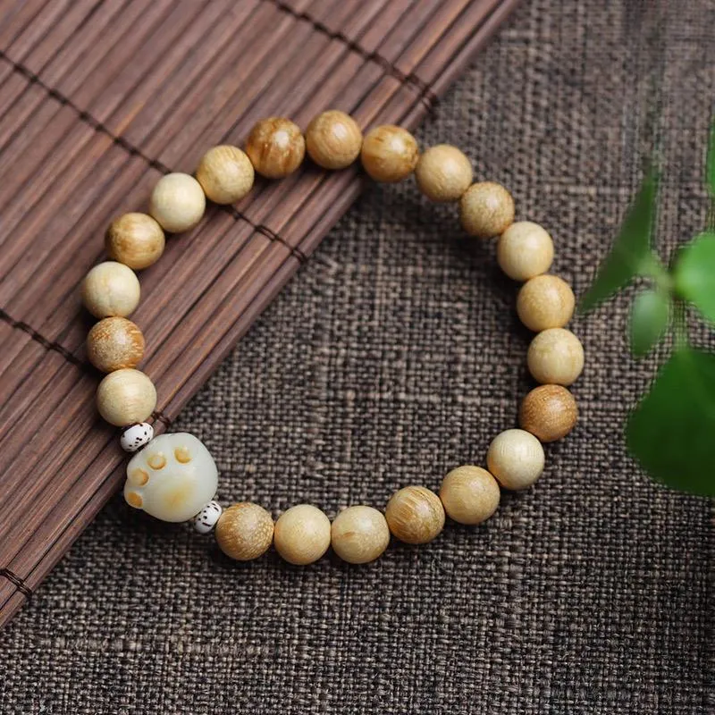 Is Here Milky Agarwood Bracelets Unisex-2