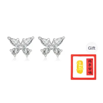 Chongqing Gold Store 999 Fine Silver Stud Earrings Women's