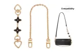 Gold-Tone (Decorative Chain 40cm+Black Four-Leaf Clover Heart Clasp 16cm)
