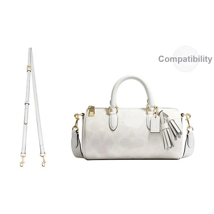 Luxury Care Artisan Workshop Microfiber Leather Pen Holder Bag Strap Women's White/Black