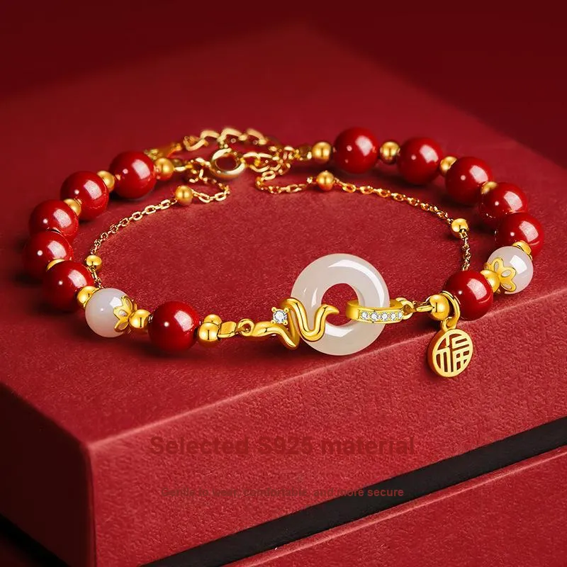 Andaozi Hetian Jade Bracelets Pale Greenish White Jade Women's-3