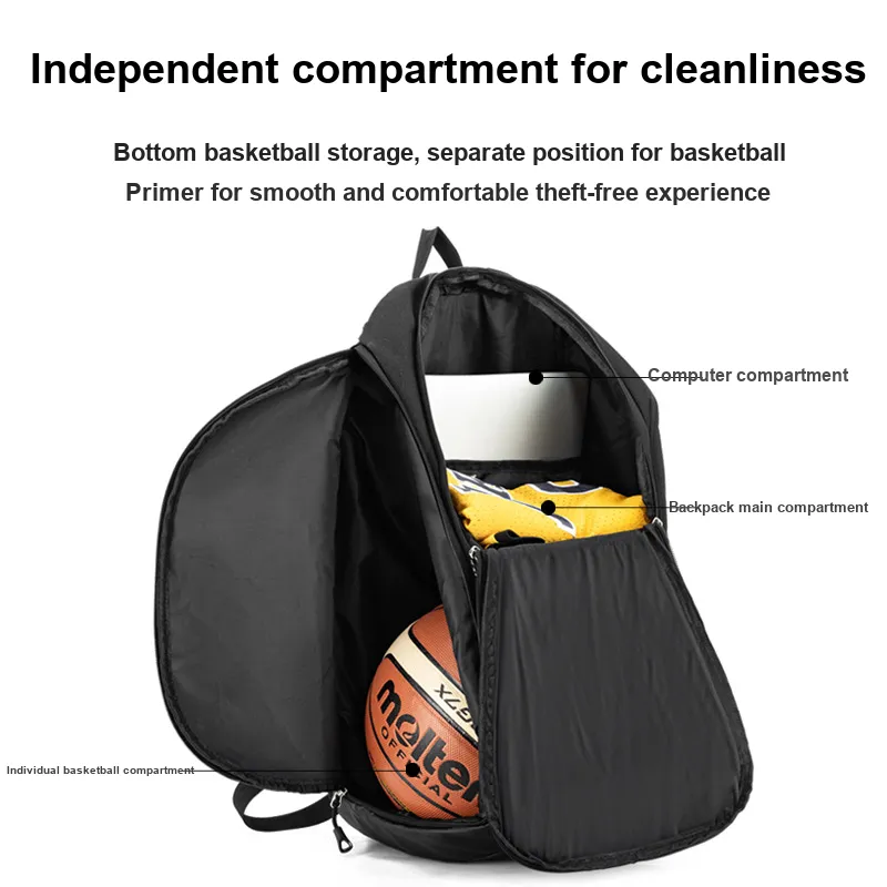 Genius Dawn Moon Basketball Bag Double Shoulder Large Capacity Badminton Shoes Soccer Backpack Outdoor Indoor-1