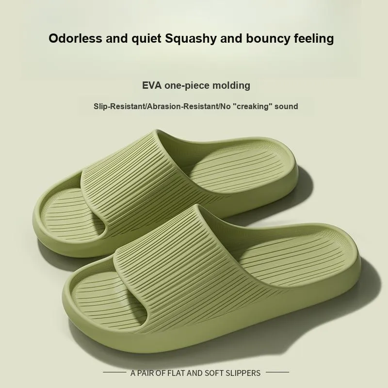 Foot Recreation Summer Minimalist Style Vertical Stripes Eva Anti Slip And Wear Resistant Slippers Home Slippers Unisex-11