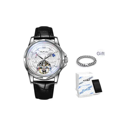 MUKUO Автоматический Механический Механизм Мужские Часы 45 мм Черный