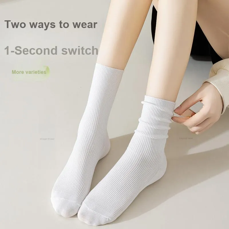 COTTON CHEESE Mid Calf Socks Women's 5 Pack-3
