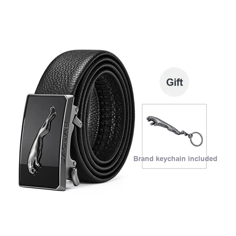 JAGUAR Alloy Leather Belts Men's 3.5cm-4