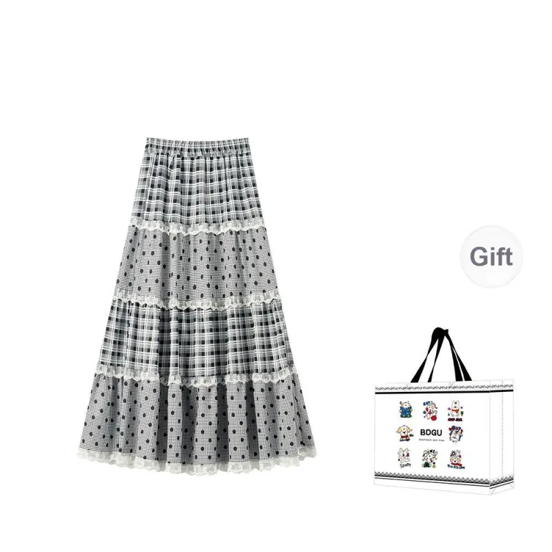 BDGU Casual Long Skirt Women's Gray-1