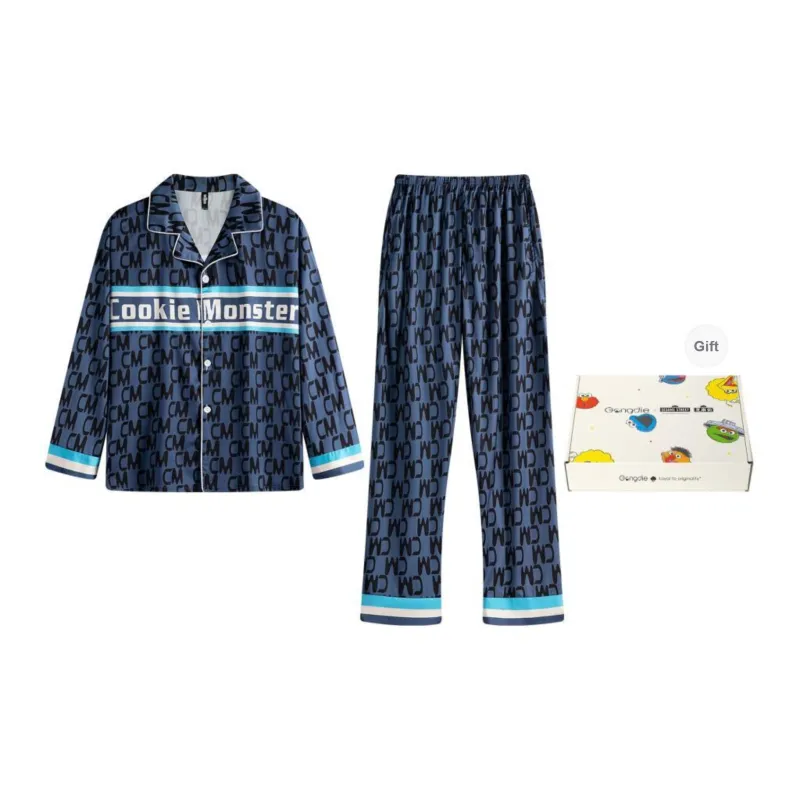 Gongdie x SESAME STREET Pajama Set Unisex Blue Gift Box Set-9
