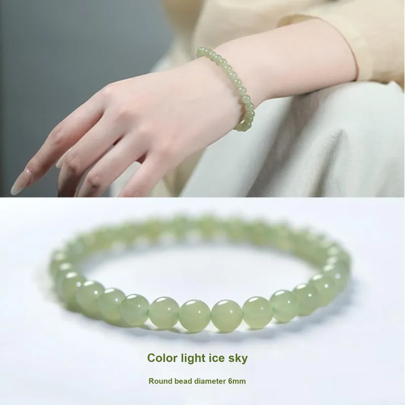 ORTAFFA Hetian Jade Bracelets Pale Greenish White Jade Unisex-1