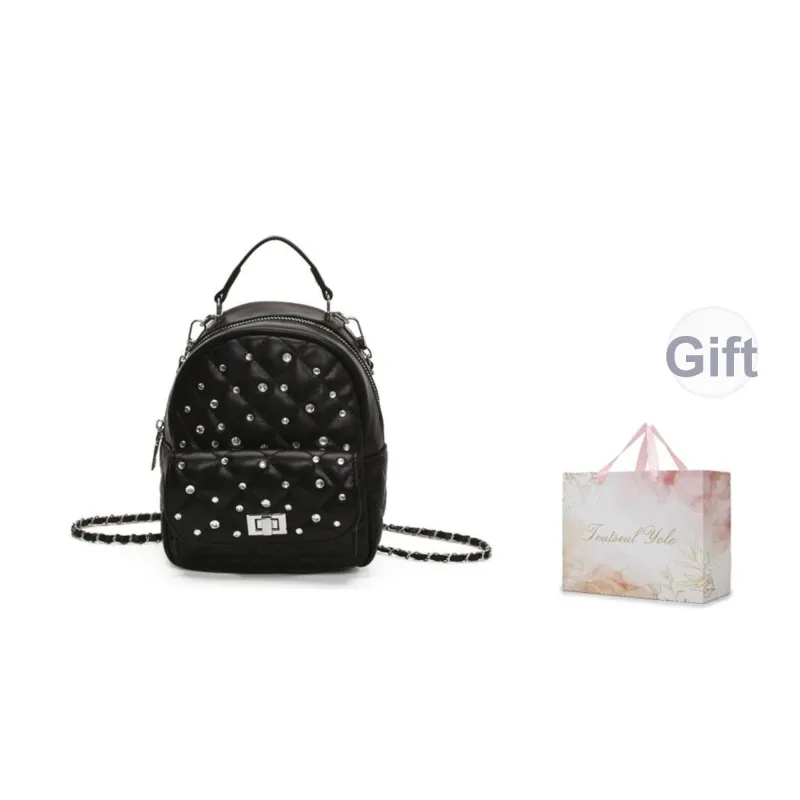 TOUTSEUL YOLO PU Backpack Women's White/Black/Yellow/Pink/Blue-7