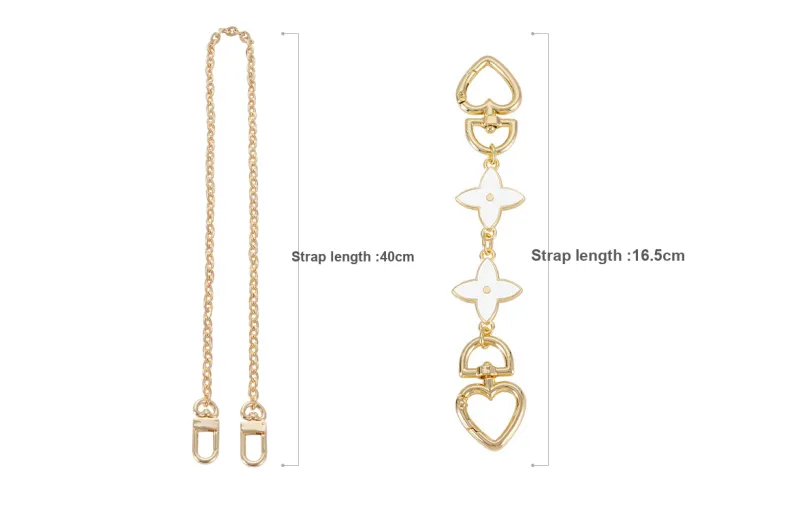 Lan Bao Fan Alloy Decorative Chain With Four Leaf Clover Extender Chain Accessories Gold Tone-1