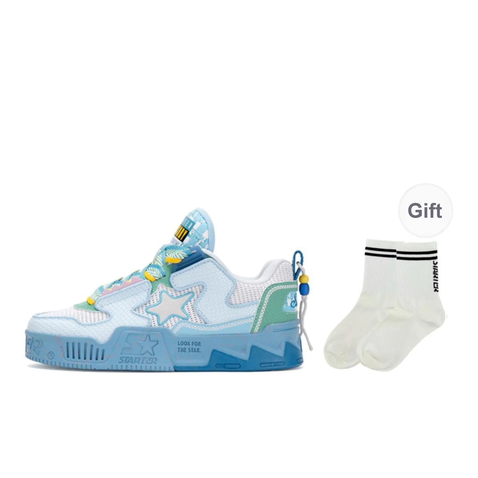 STARTER Vol 90s Low Top Skateboard Shoes Unisex Light Blue