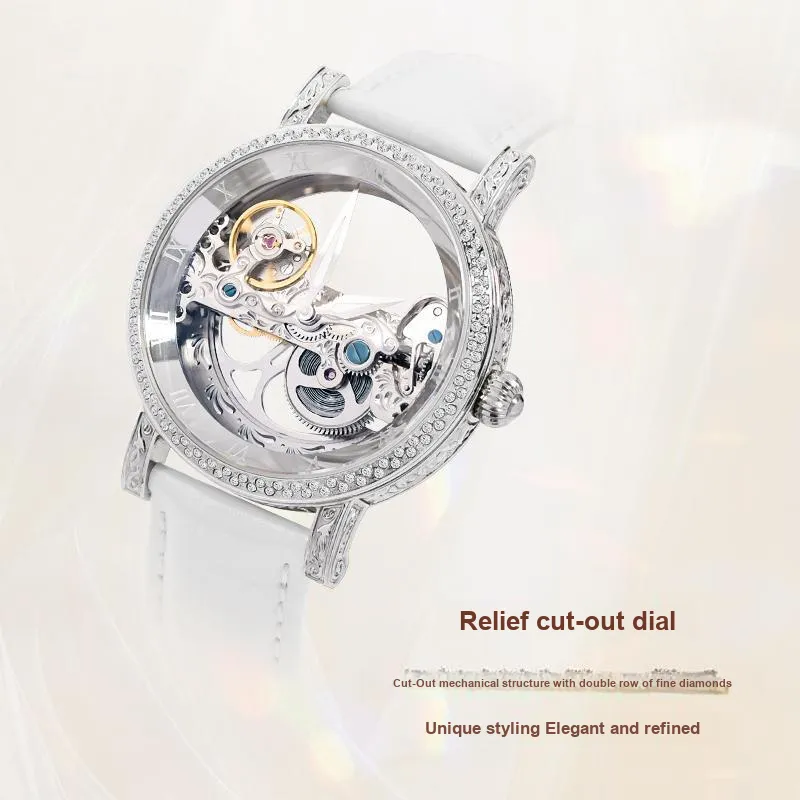 VRQ Faith Series Pure Heart Watch Automatic Mechanical Movement Watch Women's Watch Cut Out Dial-3