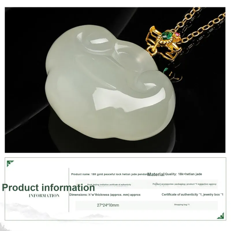 Oriental Jade Necklaces White Jade Women's-2