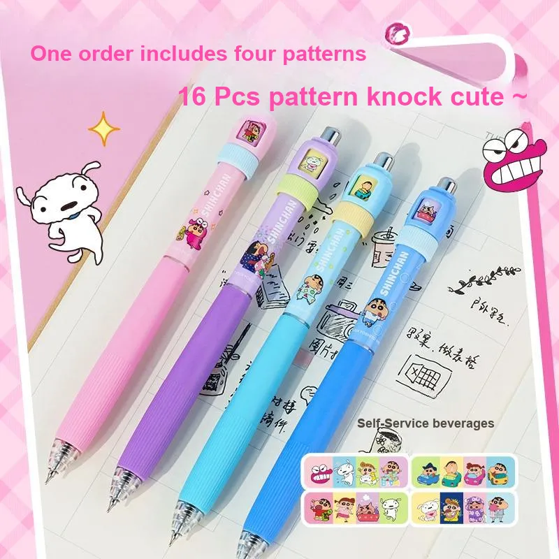 YIMULIN Crayon Shin Chan Fun Two Section Eraser Soft Protective Sleeve With Click Ballpoint Pen-4