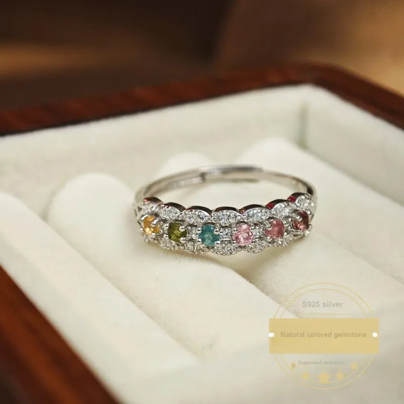 Andaozi Natural Tourmaline Rings Women's-1