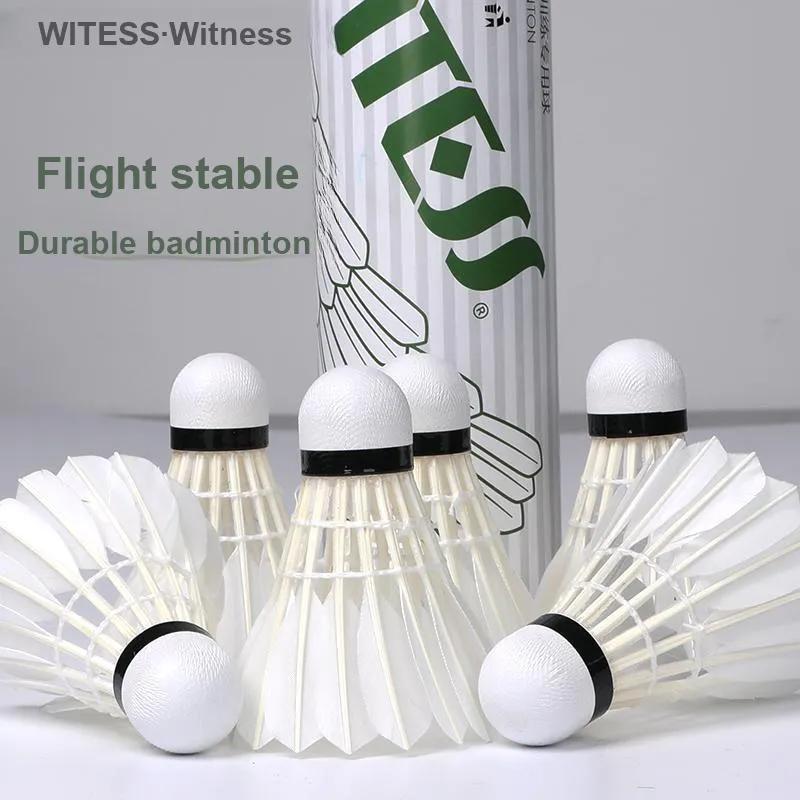 WITESS 6 Pack Goose Feather Training Competition Specialized Shuttlecocks-1
