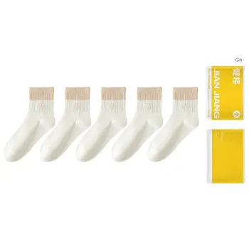 Master Mid Calf Socks Women's Shopping Bag 5 Pack White